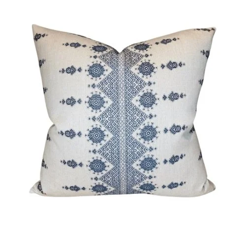 Down Alternative Pillows for Ethical ChoicesPeter Dunham Carmania Pillow Cover in Indigo on Natural