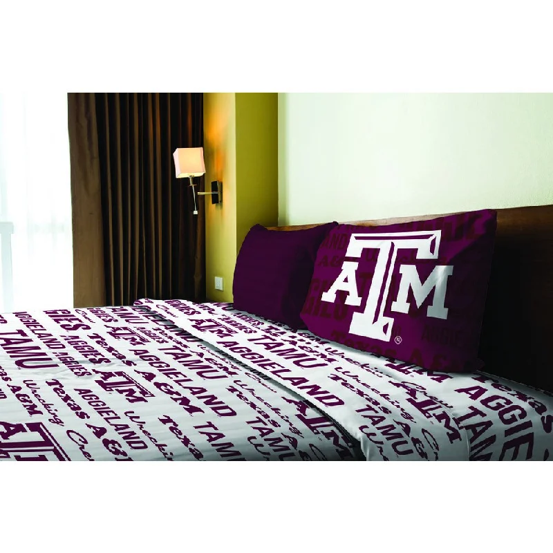 Twin - Size Sheet Sets with a Pillow ProtectorCOL 820 Texas A&M Twin Sheet Set Anthem