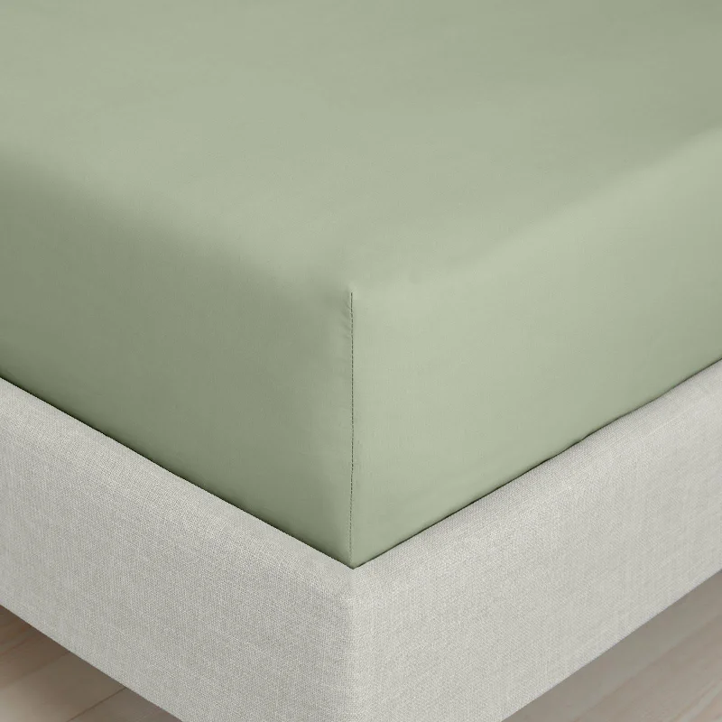 Queen - Size Sheet Sets with a European Pillowcase Set200TC Cotton Percale Fitted Sheet Sage