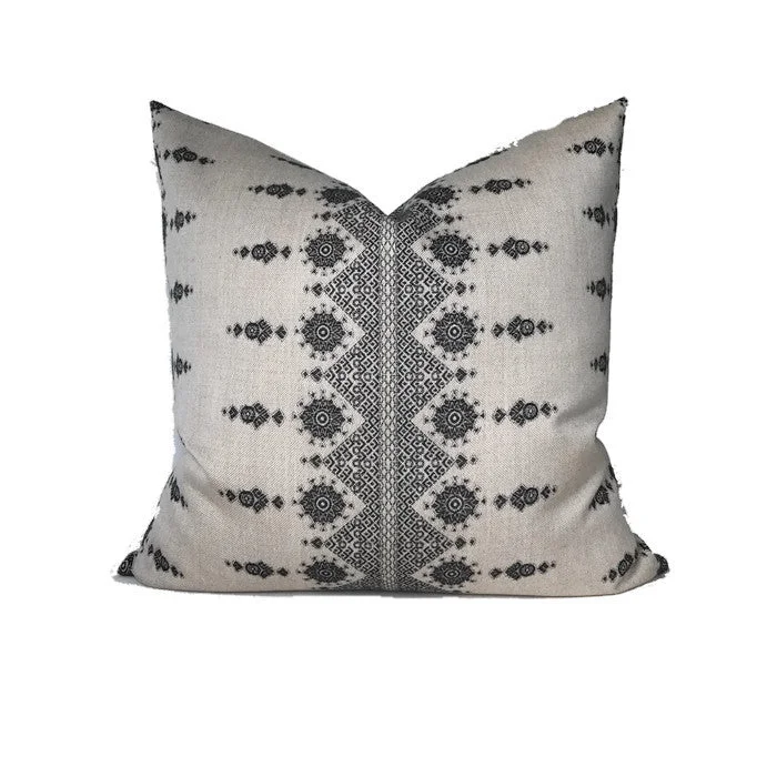 Round Pillows for Boho-Style InteriorsPeter Dunham Carmania Pillow Cover in Charcoal