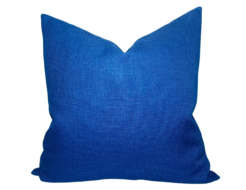 Plush Pillows for a Cozy BedOutdoor Woven Pillow Cover in Denim Blue