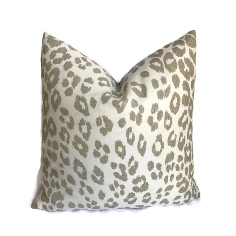 Adjustable Pillows for Customized ComfortSchumacher Indoor/Outdoor Iconic Leopard Pillow Cover in Linen Brown