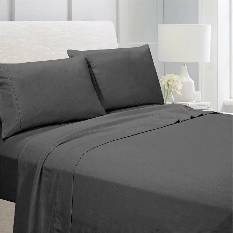 Thermal - Regulating Bamboo Sheets for All - Season ComfortEgyptian Comfort 1800 Count 4 Piece Bed Sheet Set Full Dark Gray