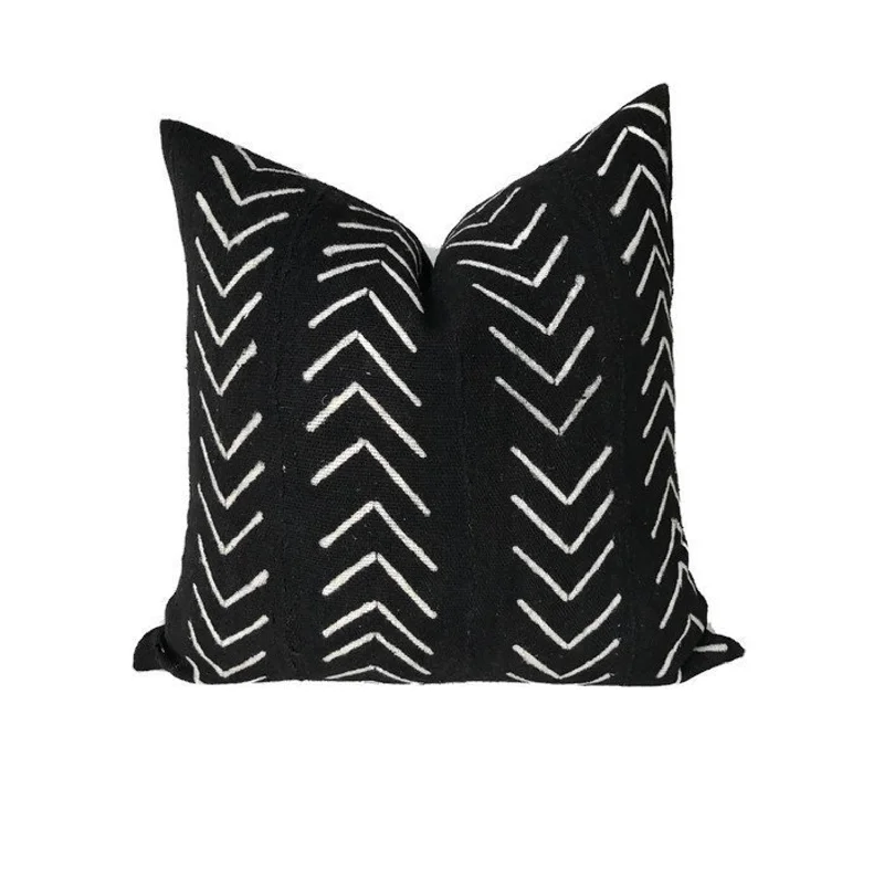 Orthopedic Pillows for Back Pain ReliefChevron Print Mudcloth Pillow Cover in Black