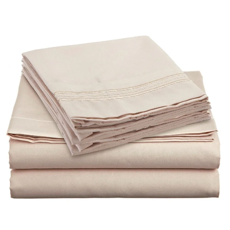 Moisture - Wicking Cotton Sheets for a Dry and Comfortable Sleep4 Piece 1600 Count Super Soft Sheet Set Full Cream