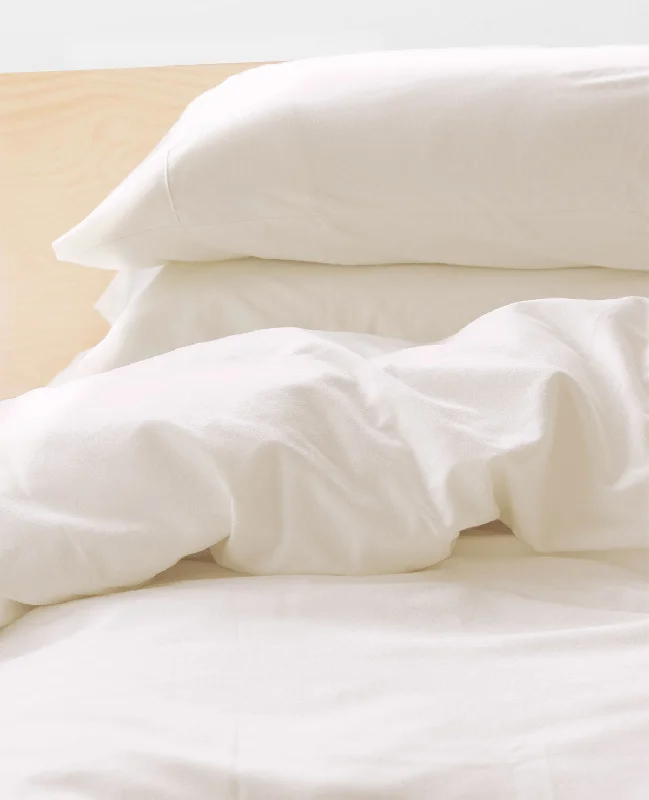 Fitted Sheets with Reinforced Corners for Long - Lasting UseIvory Flannel