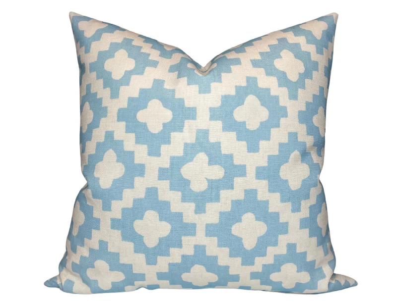 Square Pillows for Modern Home DecorPeter Dunham Peterazzi Pillow Cover in Pale Blue, Indoor Outdoor Pillow