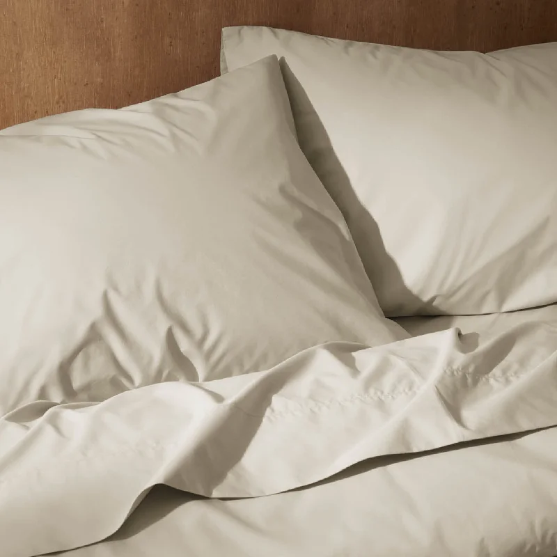 Queen - Size Sheet Sets with a European Pillowcase SetOrganic Cotton Percale Fitted Sheet - Sand