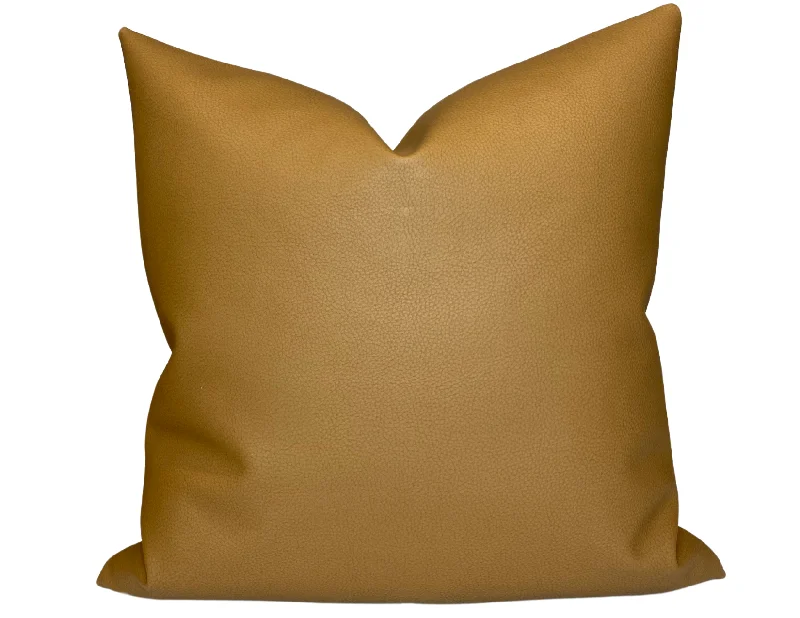 Down Alternative Pillows for Ethical ChoicesLeather Pillow Cover in Chestnut