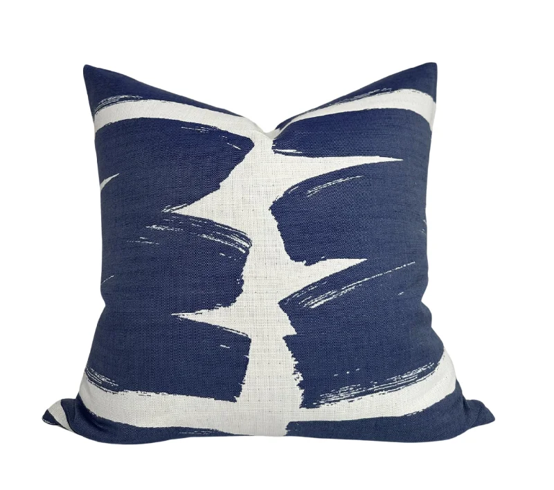 Travel Pillows for Long JourneysSwish Pillow Cover in Blue, Indoor Outdoor Pillow