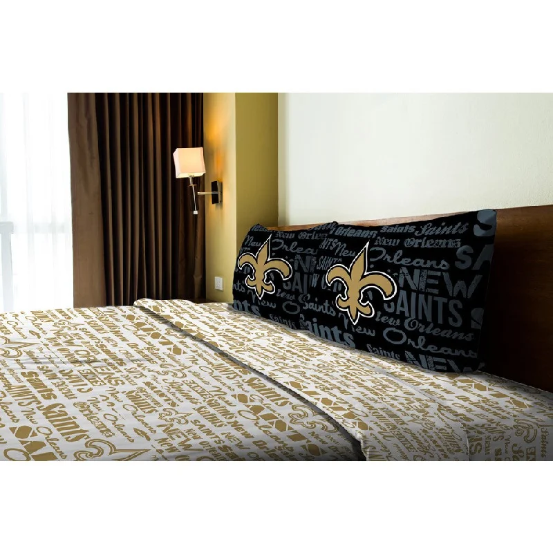 Twin - Size Sheet Sets with a Pillow ProtectorNFL 821 Saints Anthem Full Sheet Set