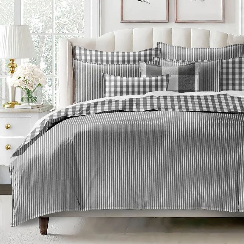 Down - filled comforters for supreme warmth and lightness6ix Tailors Walker Iron Stripe & Check 8 PC Comforter Designer Set