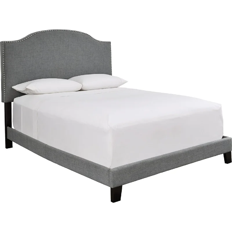 Wool - filled mattresses for natural insulation and moisture - wickingAdelloni King Upholstered Bed - Gray