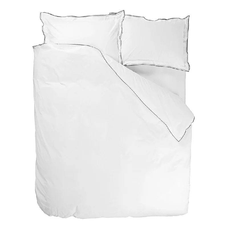 Full - size duvet covers suitable for full - sized beds in guest rooms or small bedroomsAstor Charcoal & Dove Queen Bedding