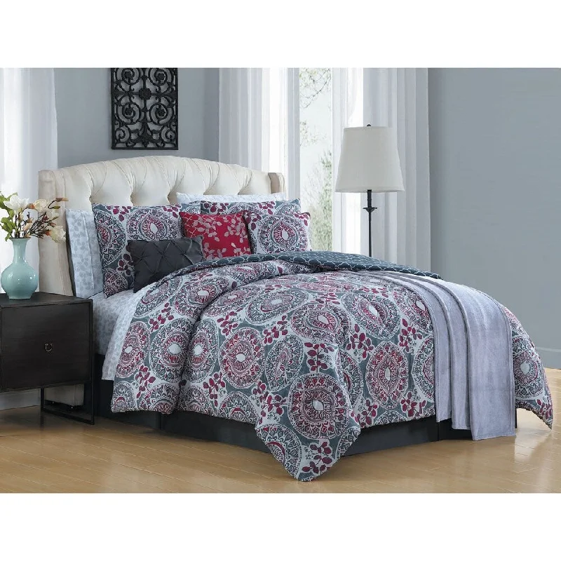 Synthetic - filled comforters like polyester for affordability and hypoallergenic propertiesAvondale Manor Emeline 12-piece Comforter Set with Throw