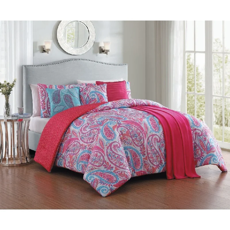 Synthetic - filled comforters like polyester for affordability and hypoallergenic propertiesAvondale Manor Seville 7-piece Comforter Set with Bonus Throw