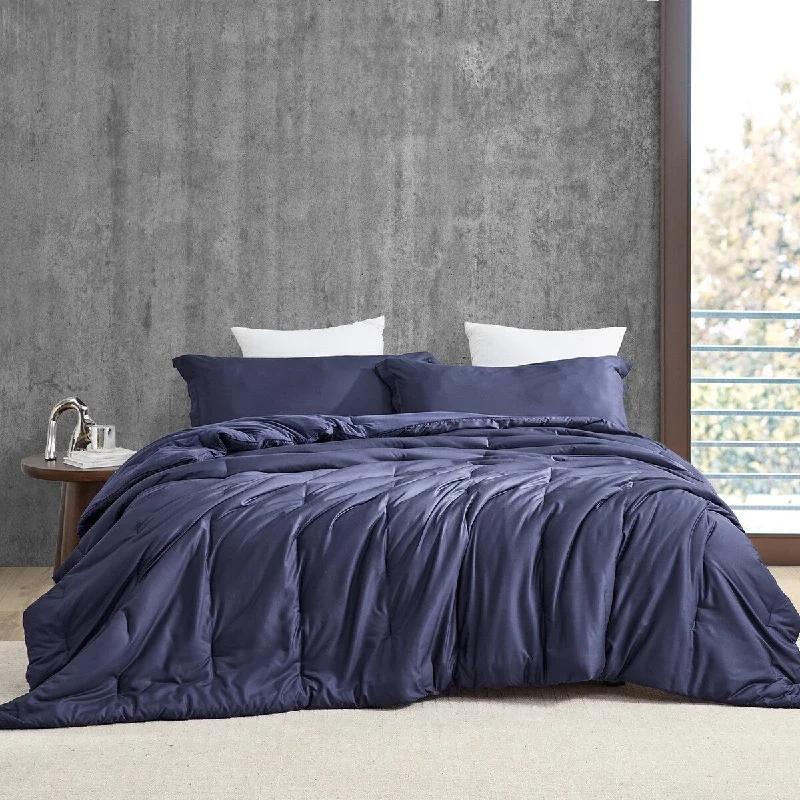 Full - size comforters suitable for full - sized beds in guest rooms or small bedroomsBamlin Butter - Coma Inducer® Oversized Cooling Comforter Set - Navy Eclipse