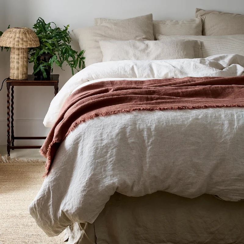 Microfiber blankets that are durable and easy to care forBarley Brown Linen Crinkle Throw