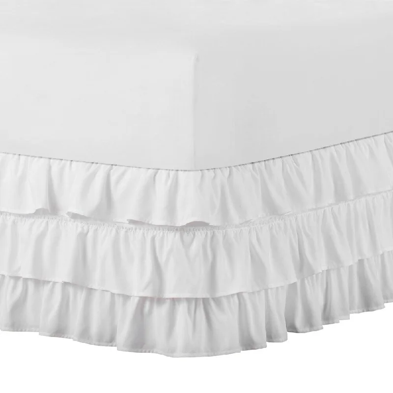 Belles & Whistles 3-Tiered Ruffle 15" Drop Bed Skirt, Twin