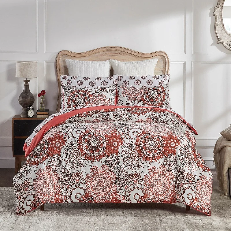 Queen - size comforters for standard queen - sized mattressesBetter Trends Lyla Collection 7 Pc Microfiber Comforter Set in Coral