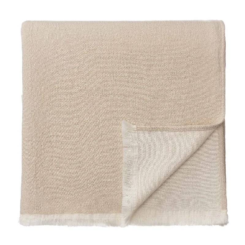 Cashmere blankets for ultimate softness and luxuryAnaba Blanket [Beige & Natural white]