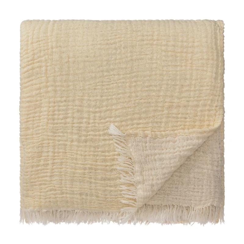 Queen - size blankets for standard - sized bedsCouco Cotton Blanket [Butter & Natural white]