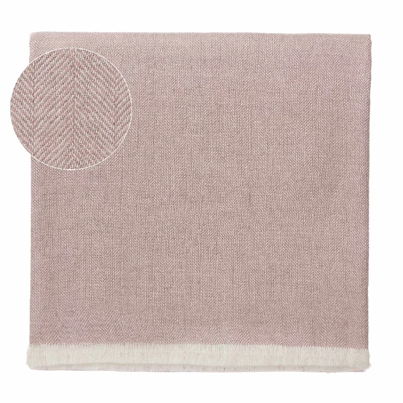 Linen blankets with a rustic and textured lookAsare Alpaca Blanket [Dusty pink melange & Off-white]