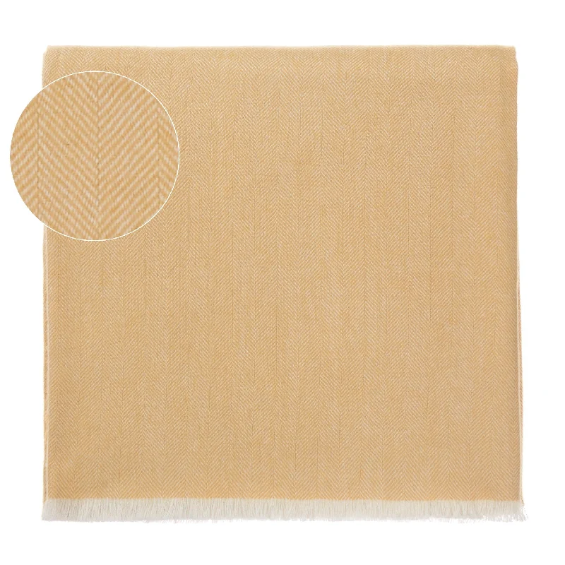 Wool blankets with natural warmth and insulationAsare Alpaca Blanket [Mustard/Off-white]