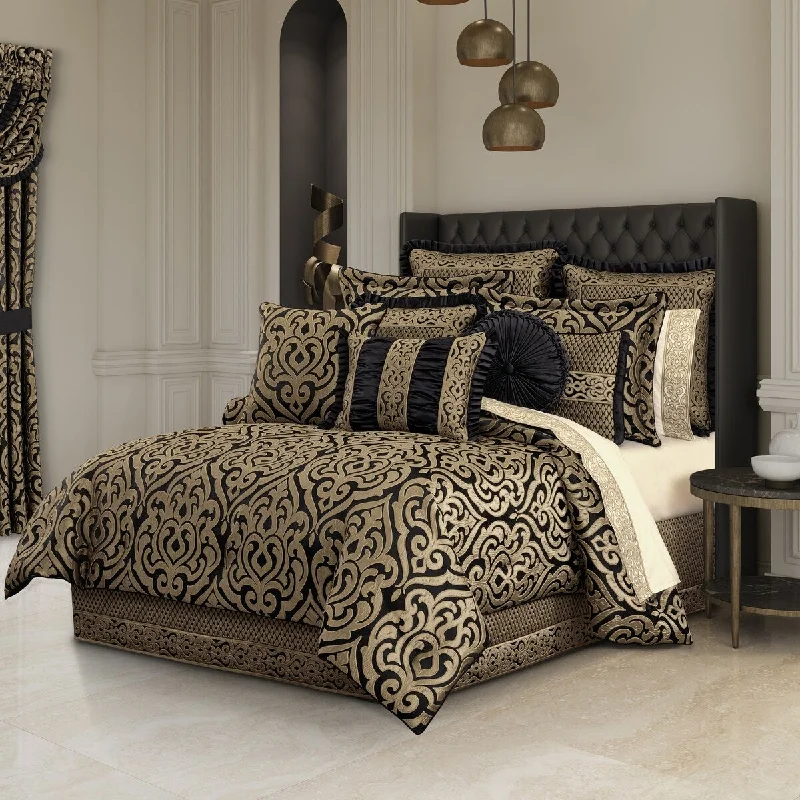 Goose down comforters known for their superior quality and insulationBolero Black And Gold Comforter Set