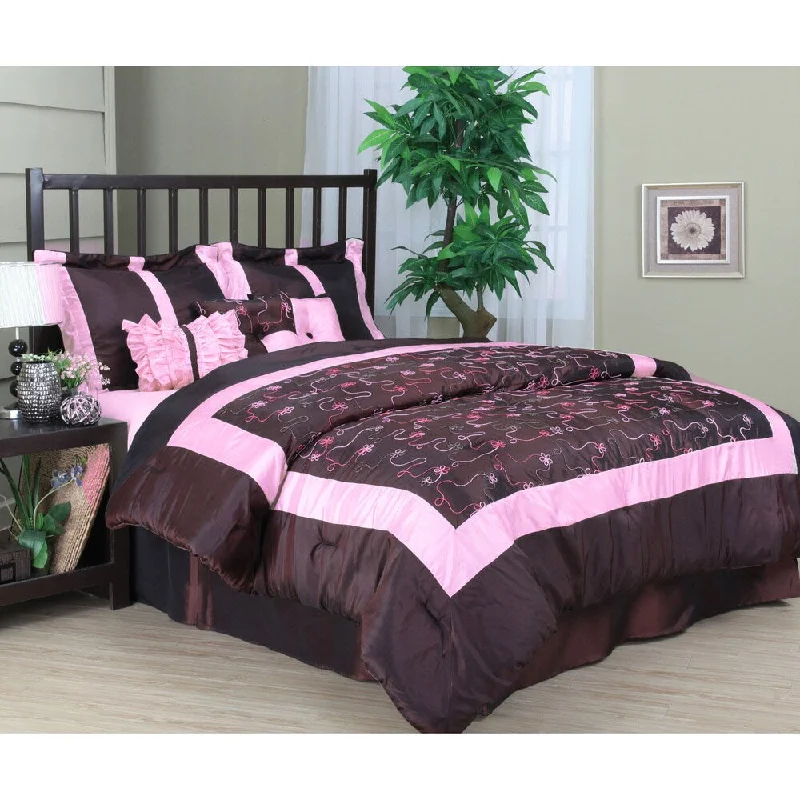 King - size comforters to fit large king - sized beds perfectlyBriana 7-piece Burgundy Comforter Set