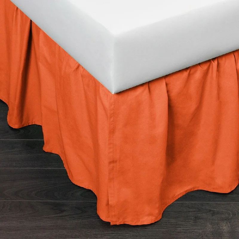 Brighton Persimmon Cotton 24-inch Drop 3 Piece Tuck in Bed Skirt