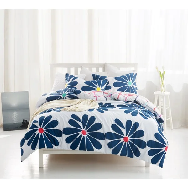 Silk - filled comforters for a luxurious and smooth touchBYB Cobalt Bloom Blue Floral Print Comforter (Shams Not Included)