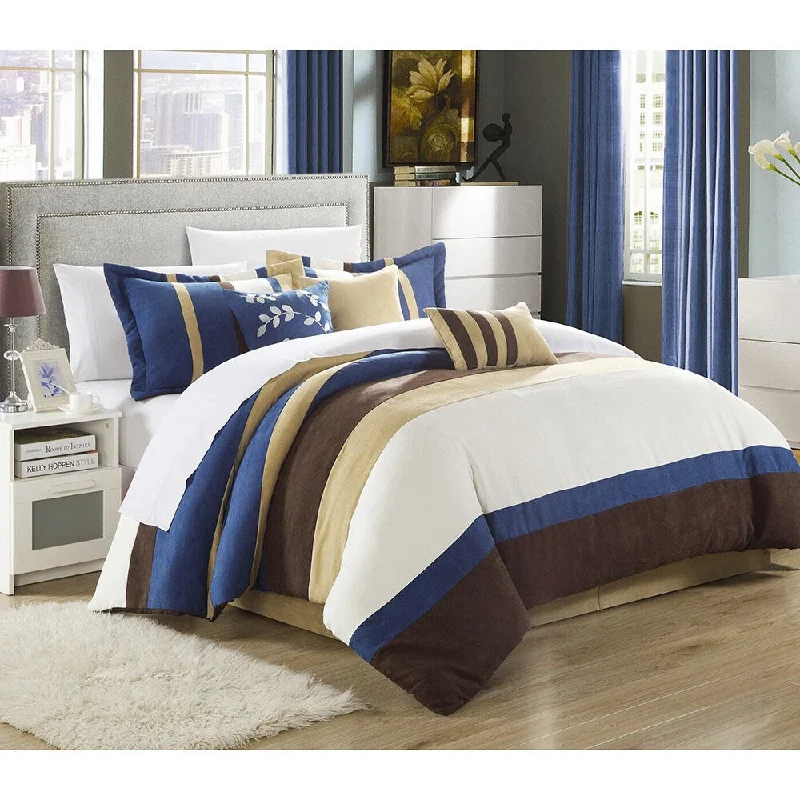 Down - filled comforters for supreme warmth and lightnessChic Home Catrine 7-piece Microsuede-pieced Comforter Set