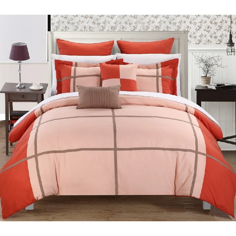 Duck down comforters with a softer feel and good warmth retentionChic Home Regent Red Orange 7-piece Comforter Set