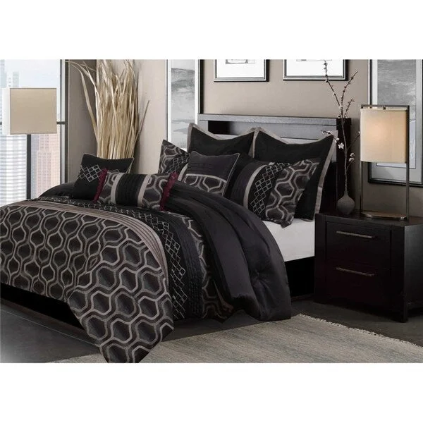 Duck down comforters with a softer feel and good warmth retentionComforter 7 Piece Set Jacquard King Cole