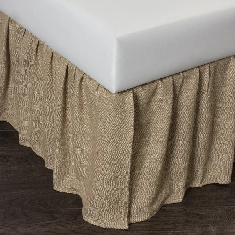 Cottage Home Lennord Natural Linen 3 Piece Tuck in Bed Skirt