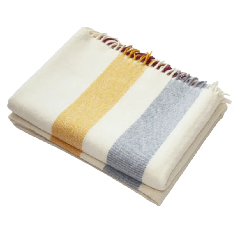 Cotton blankets for breathability and a lightweight feelCream Stripe Alpaca & Merino Wool Throw Blanket