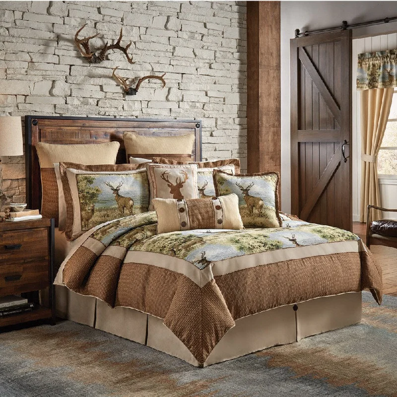 Cotton - filled comforters for a breathable and natural sleep experienceCroscill Cold Springs Jacquard Woven Lodge 4 Piece Comforter Set