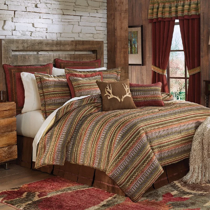 King - size comforters to fit large king - sized beds perfectlyCroscill Horizons Chenille Jacquard Woven Southwest Stripe 4-piece Comforter Set