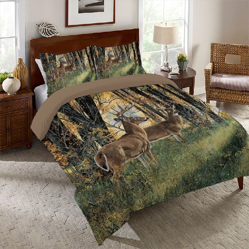 Goose down comforters known for their superior quality and insulationDeer In Autumn Light Queen Comforter Set