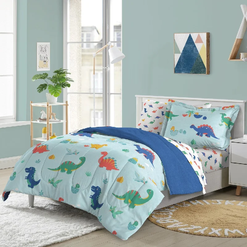 Duck down comforters with a softer feel and good warmth retentionDream Factory Sweet Dino Bed-In-A-Bag Comforter Set