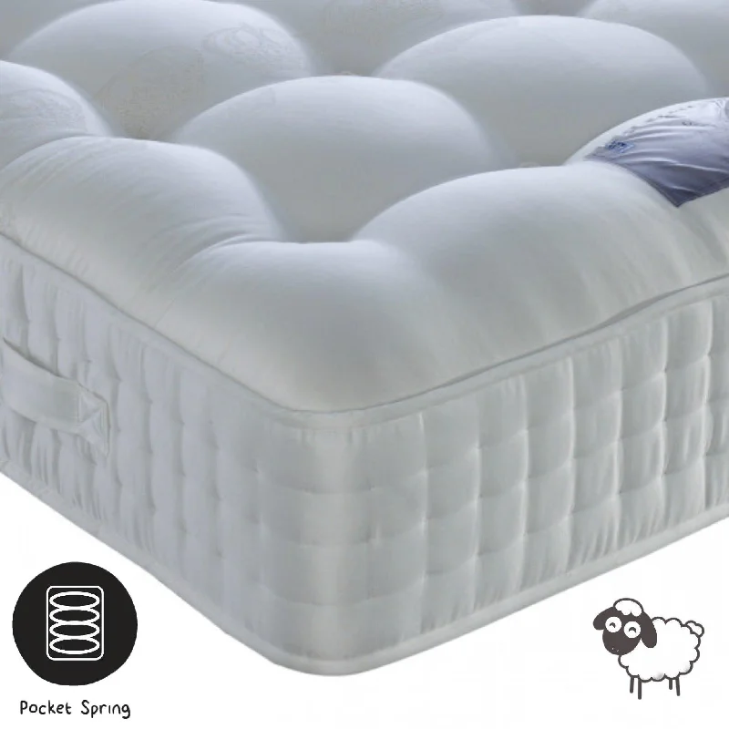 Wool - filled mattresses for natural insulation and moisture - wickingElizabeth 3000 Pocket Sprung Wool Mattress