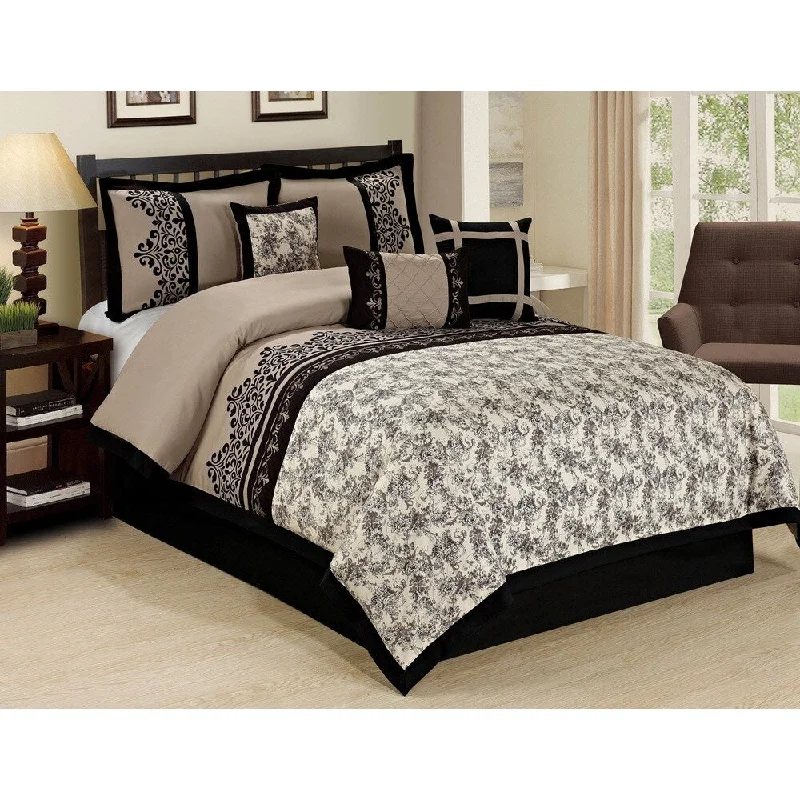 Goose down comforters known for their superior quality and insulationFashion Street Lupe 7-piece Comforter Set