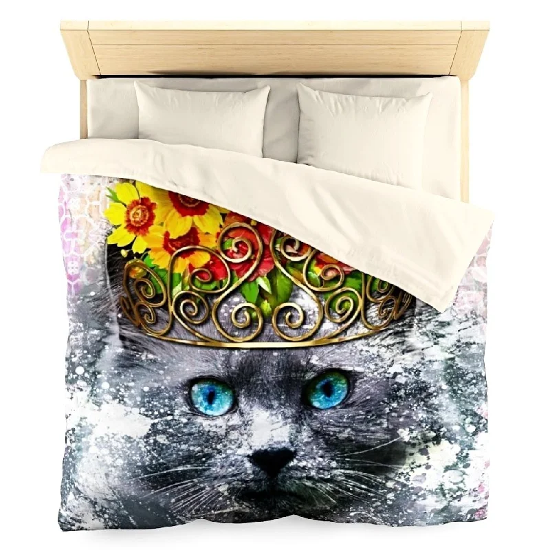 Zipper - closure duvet covers for easy removal and washingFinest Feline Duvet