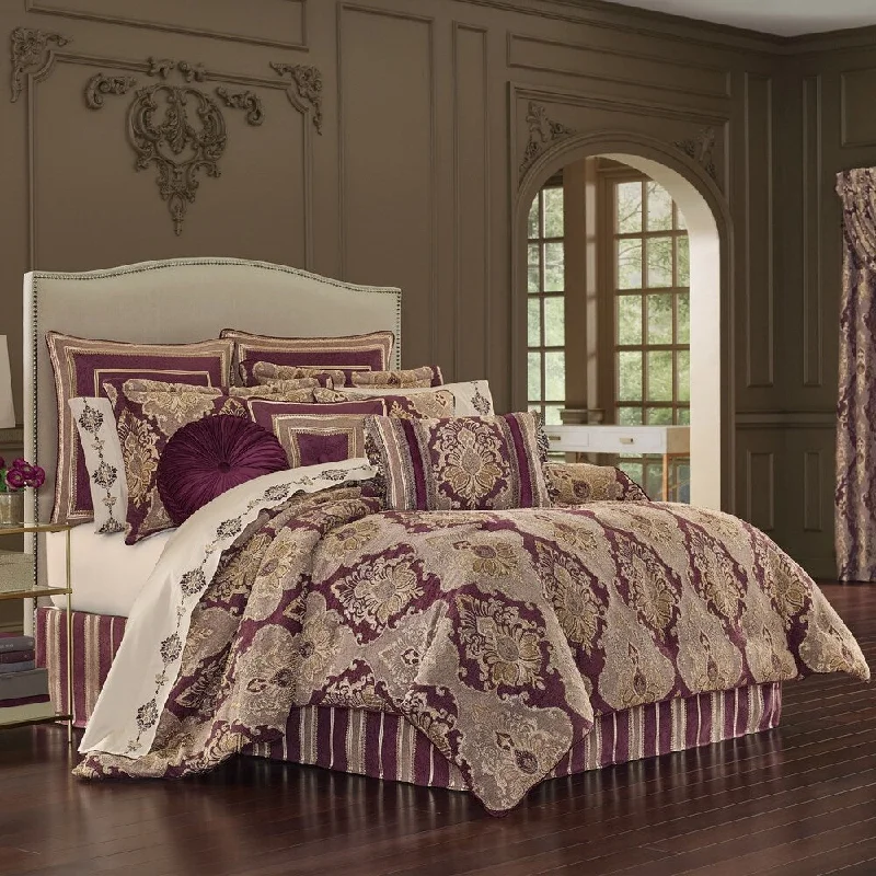 Microfiber - filled comforters that are lightweight and easy to care forFive Queens Court Albina 4 Piece Comforter Set