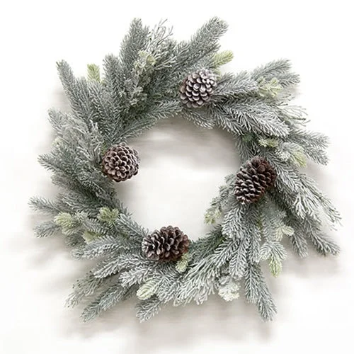 Flocked Woodland Pine Wreath 24"