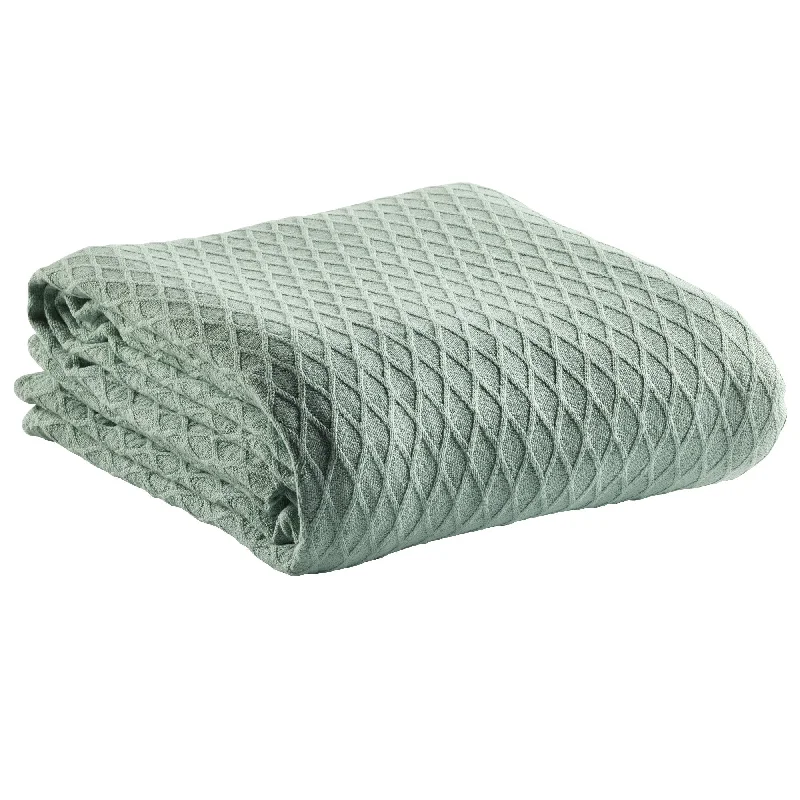 Bamboo fiber blankets with natural antibacterial propertiesGosford Sage Cotton Blanket by Bianca