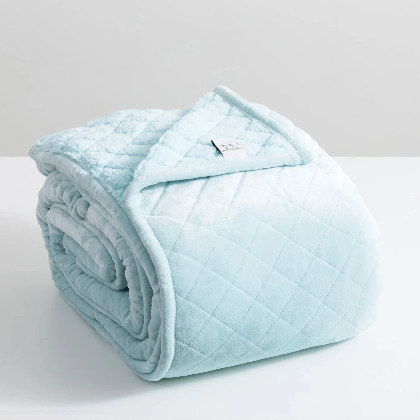 Synthetic fiber blend blankets for a budget - friendly choiceHeston Sherpa Ultra Soft Velvet Blanket BLUE by Renee Taylor