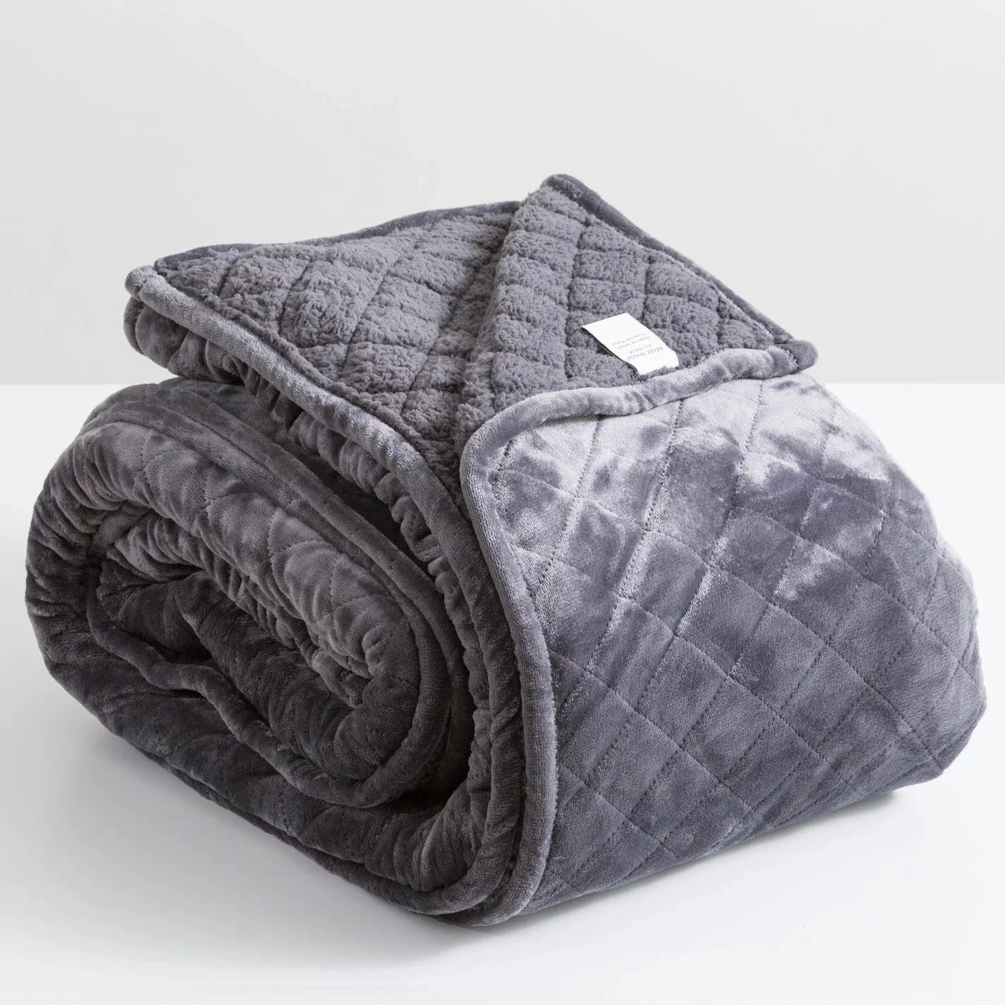 Microfiber blankets that are durable and easy to care forHeston Sherpa Ultra Soft Velvet Blanket GRAPHITE by Renee Taylor