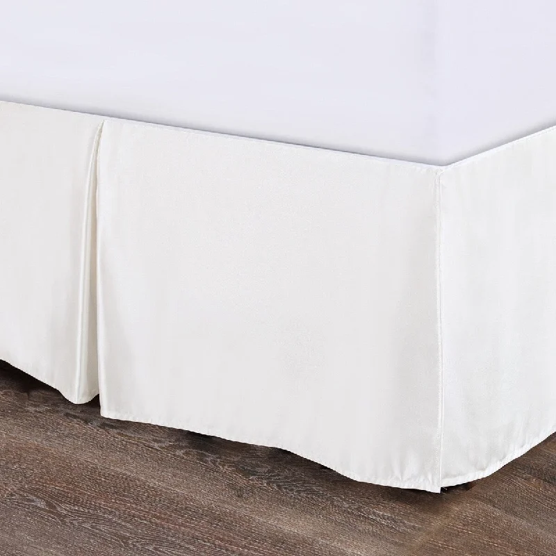 HiEnd Accents High Shine Satin Bed Skirt,White, 1PC